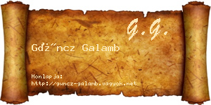 Güncz Galamb névjegykártya